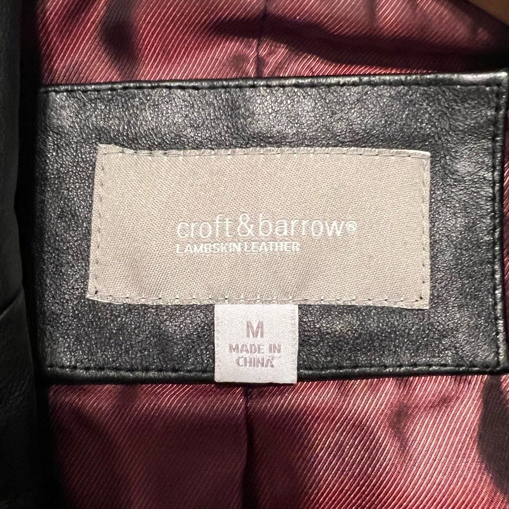 Lambskin Leather Jacket - Croft and Barrow - Black - Medium EUC - Picture 8 of 8
